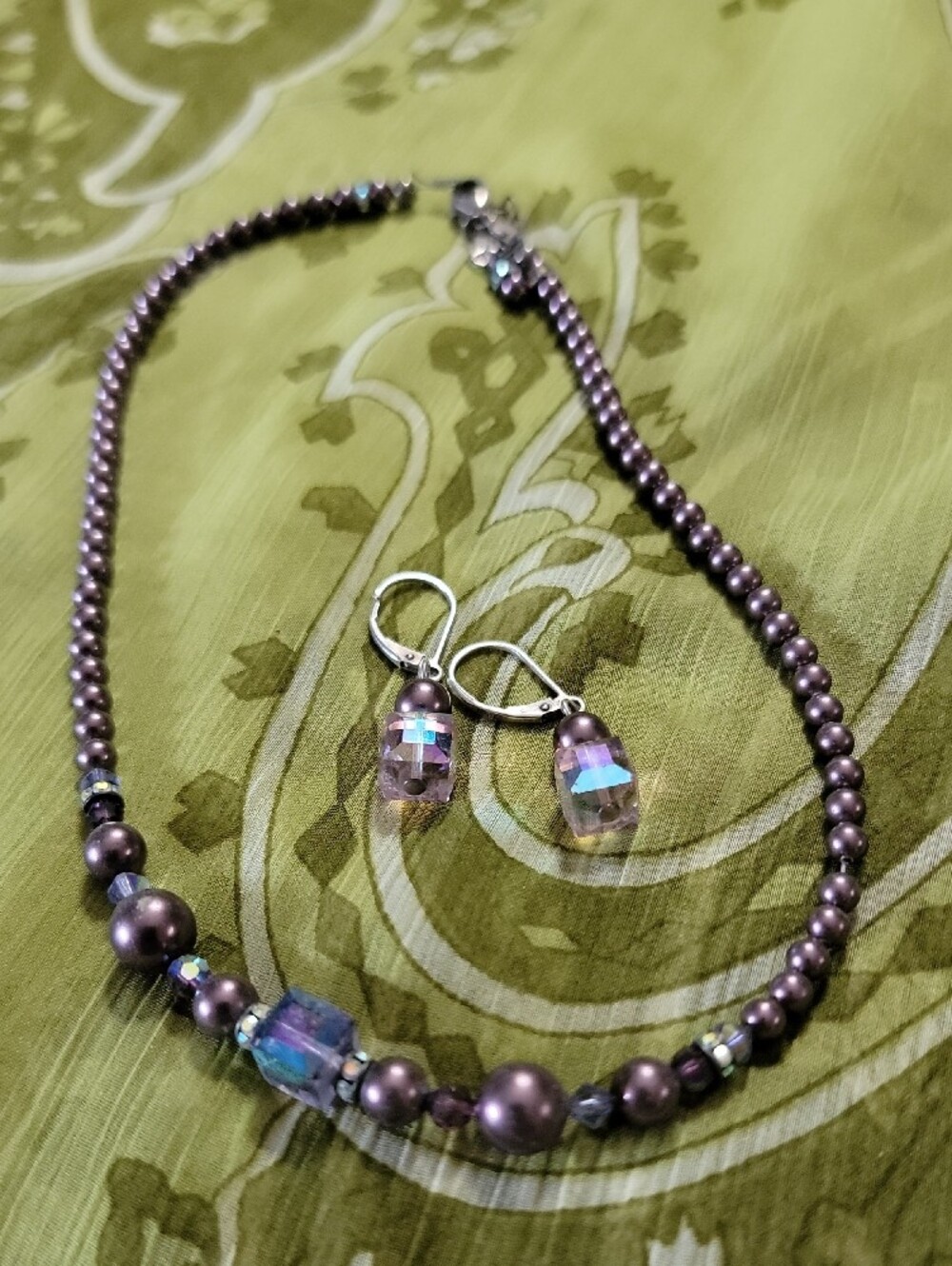 Emmy Ray Lavender Pearl and Crystal Choker Necklace